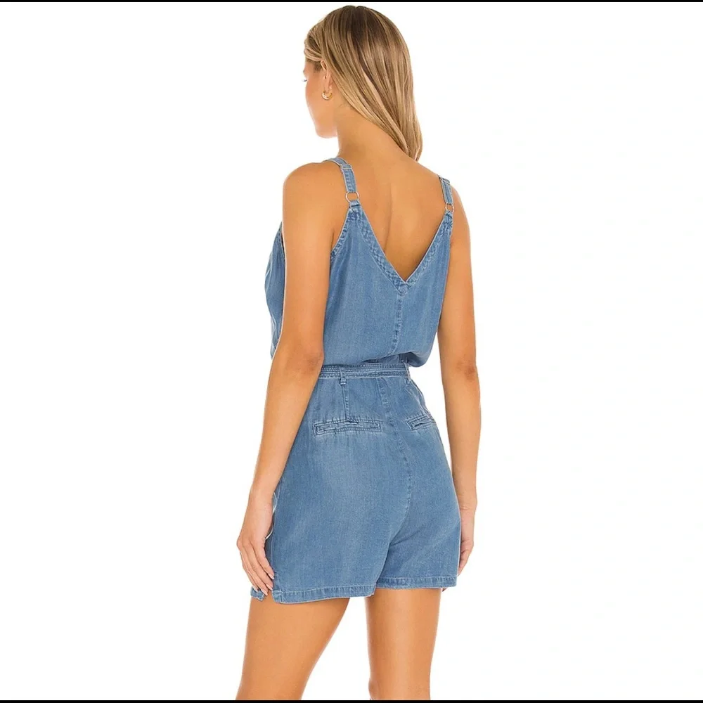 PAIGE Bettina Romper in Wind Wave Wash XL